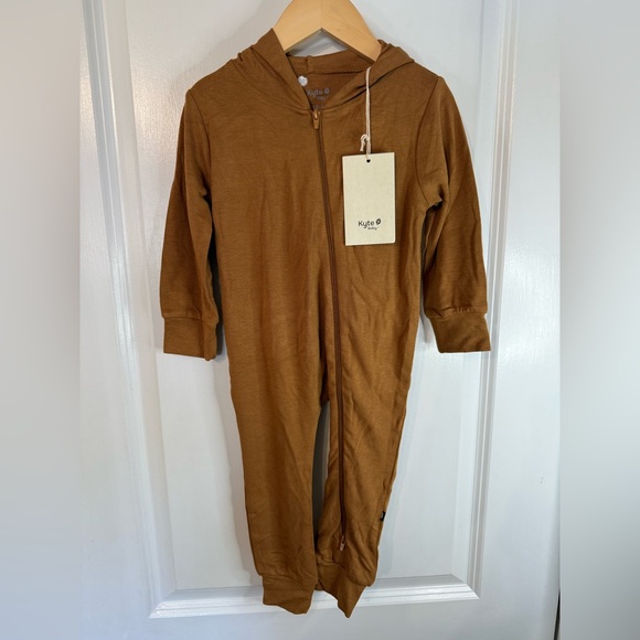 NWT Kyte Baby Marigold Bamboo Jersey Hooded Zip-Up Romper - Picture 1 of 5